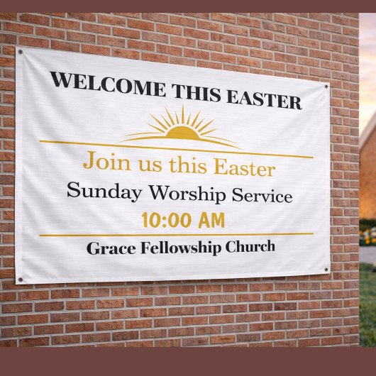 Bewerkbare Pasen kerk welkomstbanner Spandoek