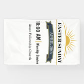 Bewerkbare Pasen Zondag Kerk Banner (Horizontaal)