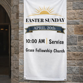 Bewerkbare Pasen Zondag Kerk Banner