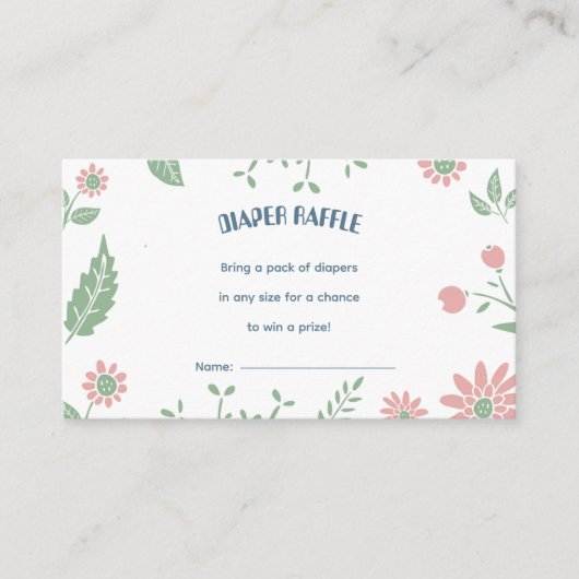 Bewerkbare Pastel Bloemenluier Raffle Informatiekaartje (Voorkant)