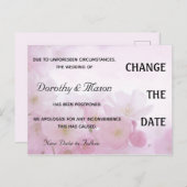 Bewerkbare pastel roze rozenblaadjes bruiloft uitg briefkaart (Voorkant / Achterkant)