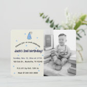 Bewerkbare Pastel Stippen en Party Pet Foto Verjaa Kaart (Staand voorkant)