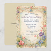 Bewerkbare Pastel Trellis wijnstokken en Rozen Kaart (Voorkant / Achterkant)