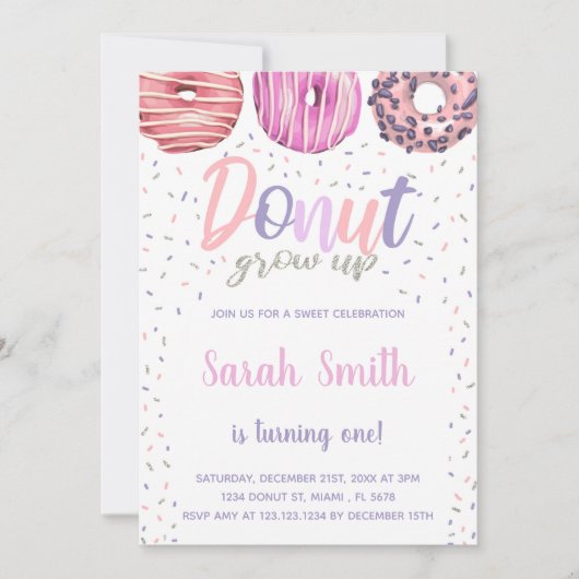 Bewerkbare pastelzoete feestuitnodiging kaart (Voorkant)