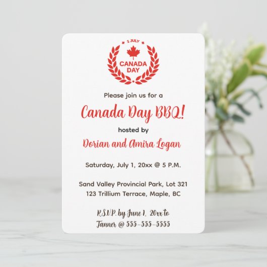 Bewerkbare Patriotic Canada Day-viering Kaart (Staand voorkant)