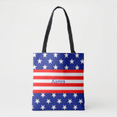 Bewerkbare Patriottische Sterren en Strepen Tote Bag (Voorkant)
