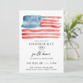 Bewerkbare patriottische uitnodiging voor BBQ op O (Staand voorkant)