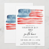 Bewerkbare patriottische uitnodiging voor een BBQ  (Voorkant / Achterkant)