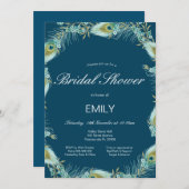 Bewerkbare Pauw Bruiloft Feest Uitnodiging (Voorkant / Achterkant)