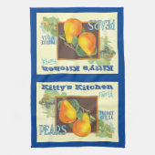 Bewerkbare Peren Vintage Fruitkrat Kunst Theedoek (Verticaal)