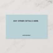 Bewerkbare persoonlijke beveiliging en bodyguards visitekaartje (Achterkant)