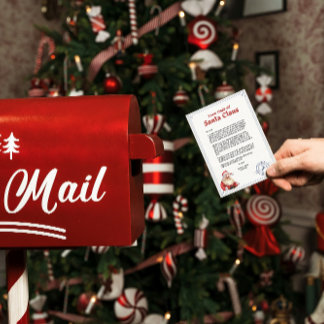 Bewerkbare Persoonlijke Brief van de Kerstman Feestdagenkaart