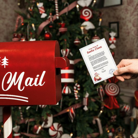 Bewerkbare Persoonlijke Brief van de Kerstman Feestdagenkaart