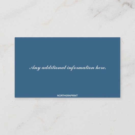 Bewerkbare persoonlijke chef visitekaartje (Achterkant)