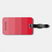 Bewerkbare persoonlijke felrode roze koraaltinten bagagelabel (Achterkant horizontaal)
