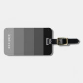 Bewerkbare persoonlijke gothic zwart grijze tinten bagagelabel (Voorkant horizontaal)