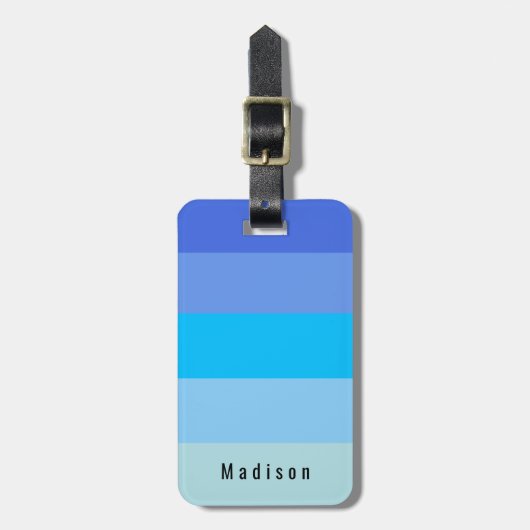 Bewerkbare Persoonlijke ☀️🍋 Helder blauwe Lentekl Bagagelabel (Voorkant verticaal)