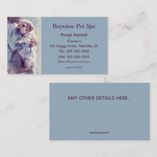 Bewerkbare Pet Spa Visitekaartje (Voorkant / Achterkant)