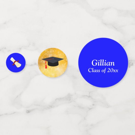 Bewerkbare Photo Afstuderen Table Confetti (Voorkanten)