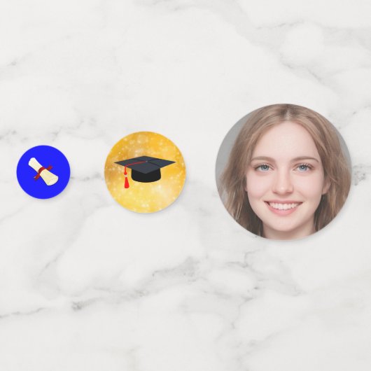 Bewerkbare Photo Afstuderen Table Confetti (Achterkanten)