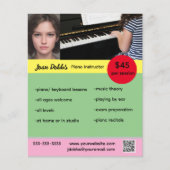 Bewerkbare piano instructor flyer (Voorkant)