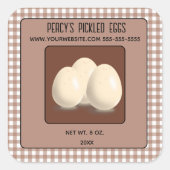 Bewerkbare Pickled Eggs Square Sticker (Voorkant)