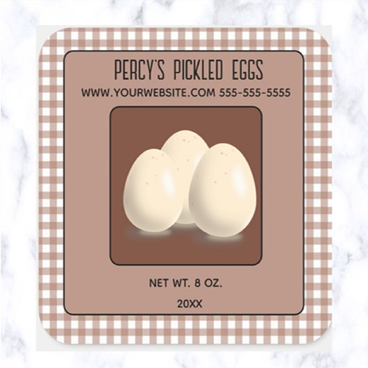 Bewerkbare Pickled Eggs Square Sticker