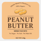 Bewerkbare pindakaas aangepaste Sticker (Voorkant)