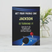 Bewerkbare Ping Pong Party Uitnodiging voor kinder (Staand voorkant)