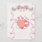 Bewerkbare Pink Bow Baby shower Uitnodiging (Achterkant)