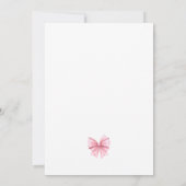 Bewerkbare Pink Bow Coquette Uitnodiging (Achterkant)