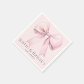 Bewerkbare Pink Bow Girl Coquette Baby shower Servet (Hoek)