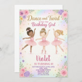 Bewerkbare Pink Dance Party Sjabloon Kaart (Voorkant / Achterkant)