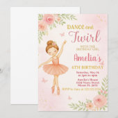 Bewerkbare Pink Dance Party Sjabloon voor meisjes Kaart (Voorkant / Achterkant)