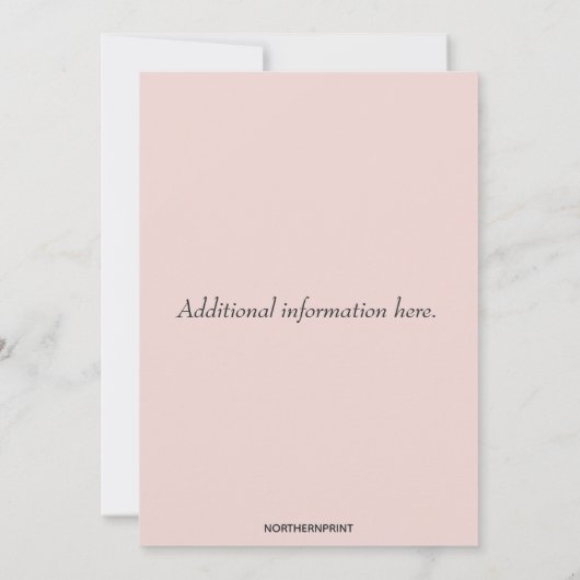 Bewerkbare Pink Flowers Invitation Kaart (Achterkant)