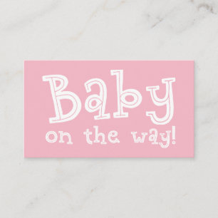 Bewerkbare Pink Gift Registry Kaart, Baby op de we Informatiekaartje
