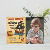 Bewerkbare Pirate Treasure Map Verjaardag Uitnodig Kaart (Staand voorkant)