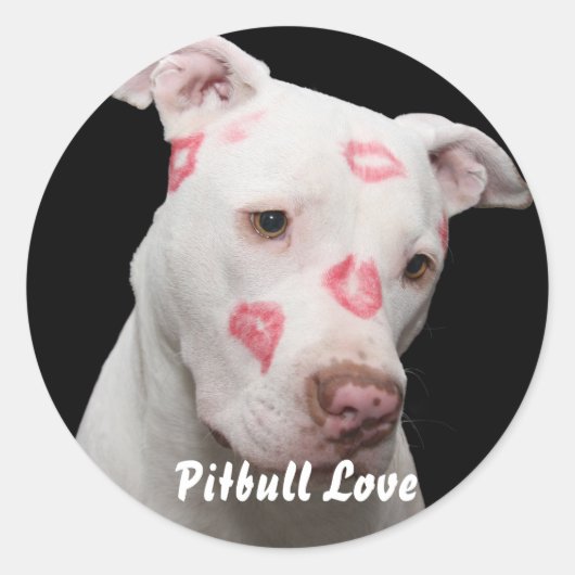 Bewerkbare Pitbull Lover Ronde Sticker (Voorkant)
