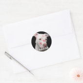 Bewerkbare Pitbull Lover Ronde Sticker (Envelop)