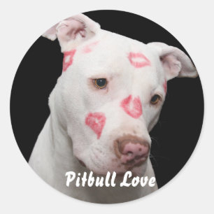 Bewerkbare Pitbull Lover Ronde Sticker