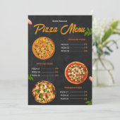 Bewerkbare Pizza Menu Pizzeria Restaurant Menu (Staand voorkant)