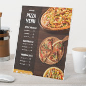 Bewerkbare Pizza Menu pizzeria Restaurant Menu Reclamebord Met Voetstuk (Insitu)