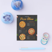 Bewerkbare pizza menukaart pizzaria restaurant men flyer (Enkel)