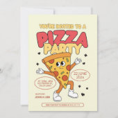 Bewerkbare Pizza Party verjaardagsuitnodiging sjab Kaart (Voorkant)