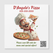 Bewerkbare Pizza Restaurant QR Code Magneet (Voorkant)