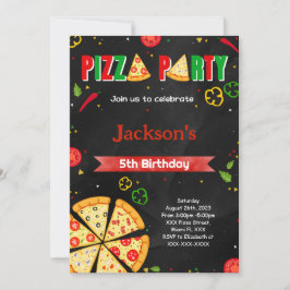 Bewerkbare Pizza uitnodiging