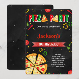 Bewerkbare Pizza uitnodiging