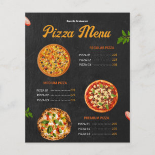 Bewerkbare Pizzamenukaart Pizzaria Restaurant Menu