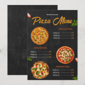 Bewerkbare Pizzamenukaart Pizzaria Restaurant Menu (Voorkant / Achterkant)