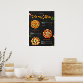Bewerkbare Pizzamenukaart Pizzaria Restaurant Menu Poster (Keuken)